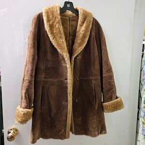 LNR Trench Coat  Brown Faux Fur Lined Coat